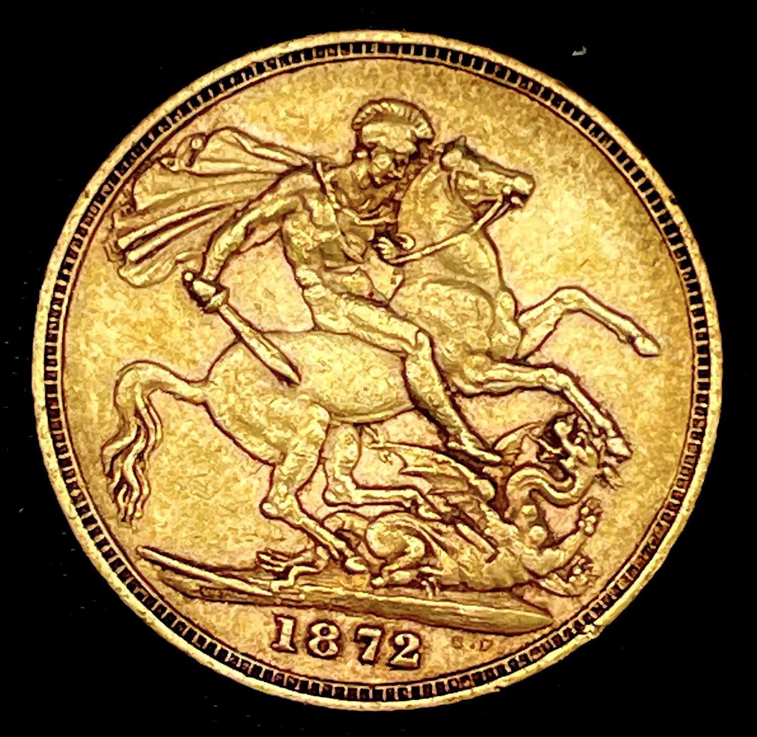 Great Britain Gold Sovereign 1872 George & Dragon Condition: please request a condition report if