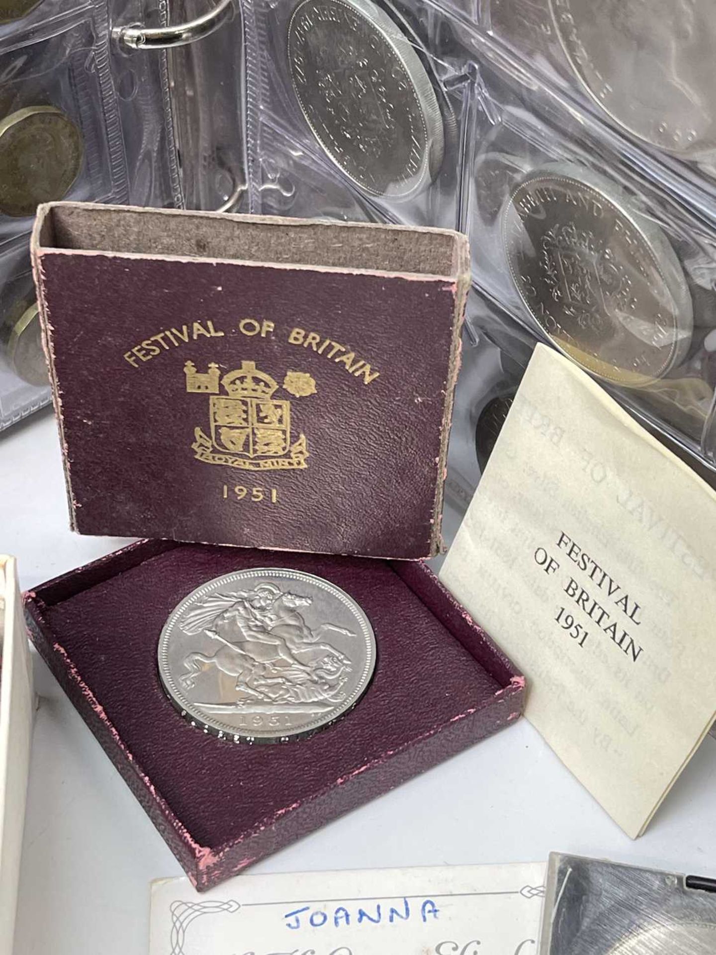 Great Britain, etc coins Lot comprises 4 x £2 brass and 2 x £5 decimal coins, a 1951 boxed - Image 6 of 7