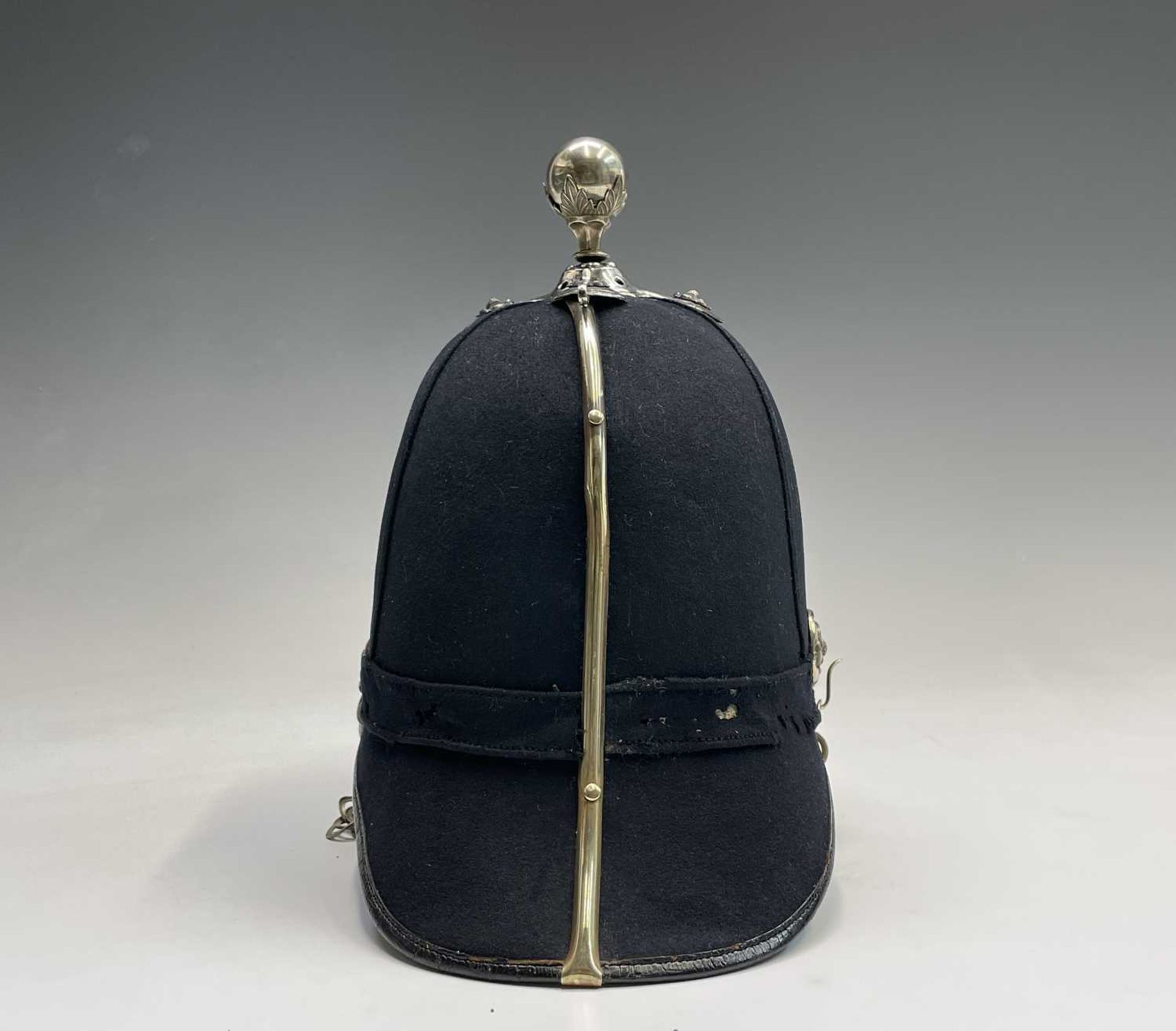 Cornwall Regiments: First Cornwall Artillery Volunteers. A helmet displaying the above badge with - Image 8 of 9