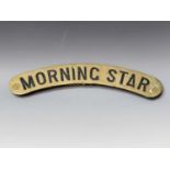 Traction Engine name plate "Morning Star". A curved brass name plate from a Foden 6 ton D/Type Steam