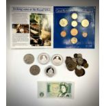 G.B. and World Coinage. Box containing 3 x 2006 proof £5 coins Jersey, Guernsey and Alderney, U.S.