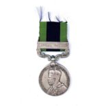 India General Service Medal. A King George V medal to "94L - NK JAGIR SINGH 2 Rang-BN BMP".