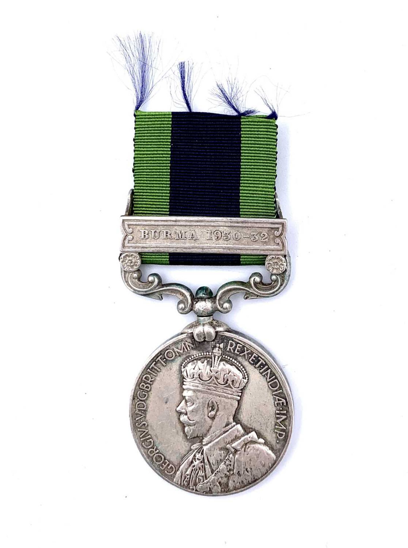 India General Service Medal. A King George V medal to "94L - NK JAGIR SINGH 2 Rang-BN BMP".