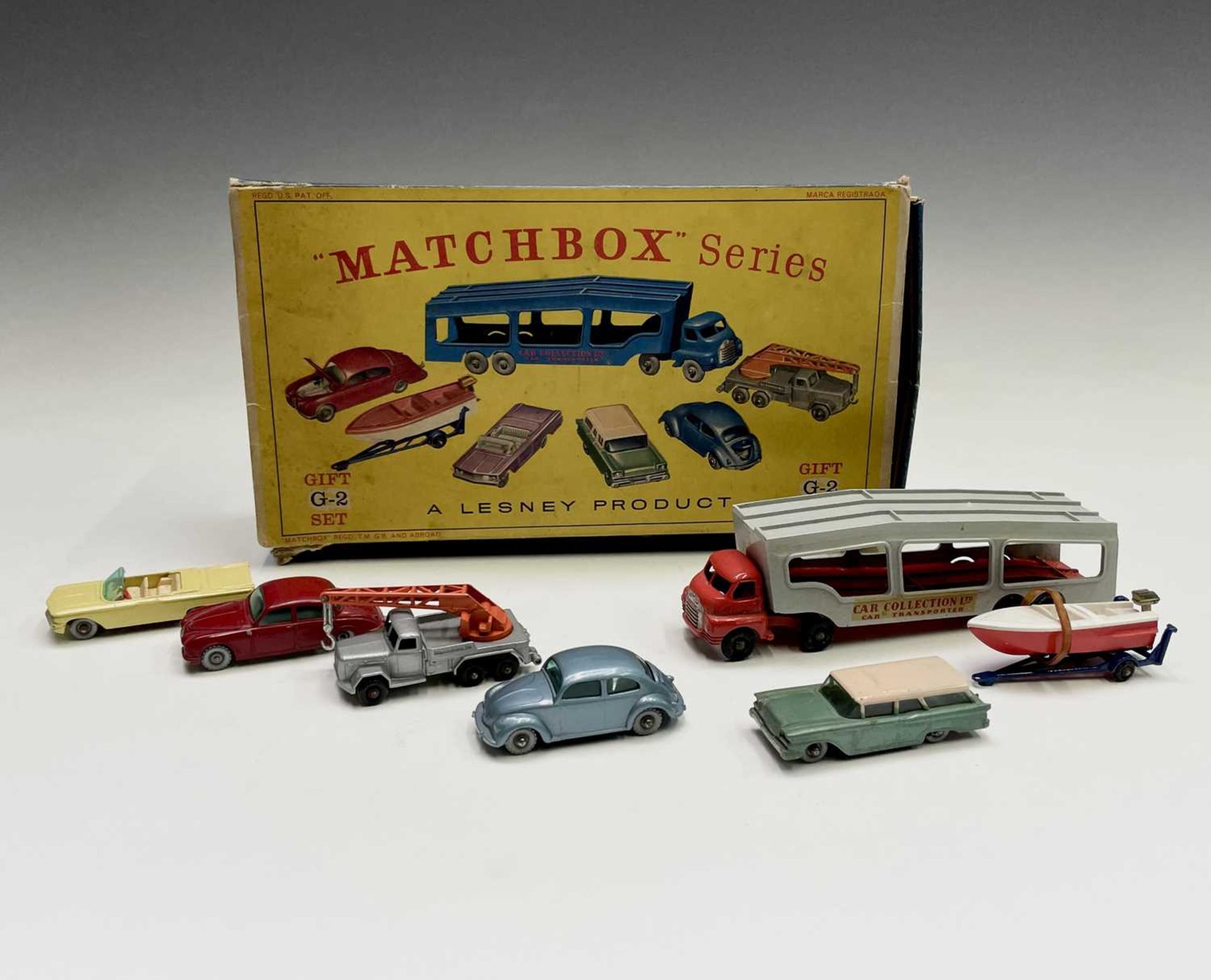 Lesney - Matchbox Toys Gift Set. G-2 cars generally in good order, albeit a bit dusty and dirty -