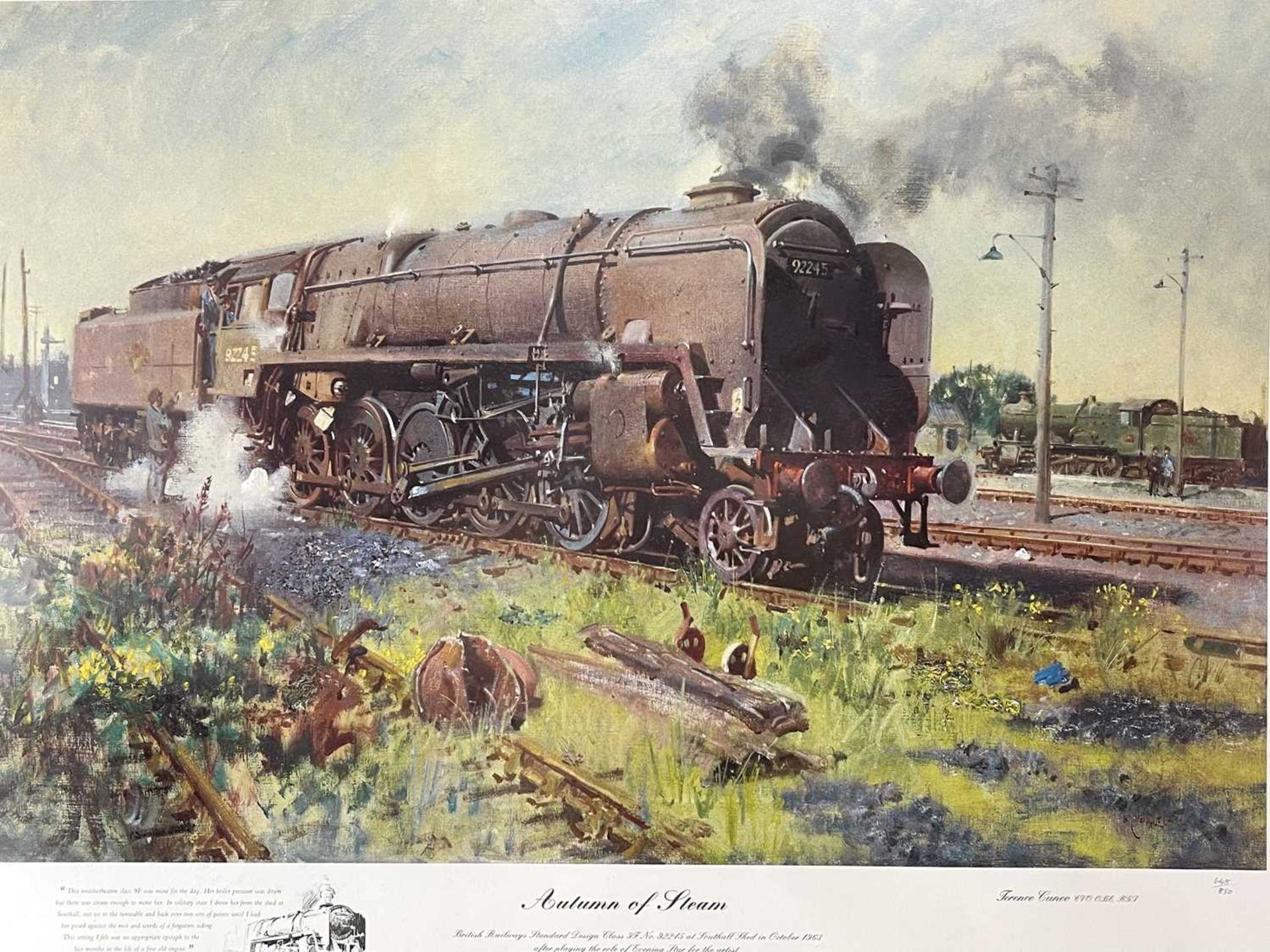 Transport - Railways. Terence Cuneo, framed and glazed pictures (x2). Comprising: "Autumn of - Image 10 of 12