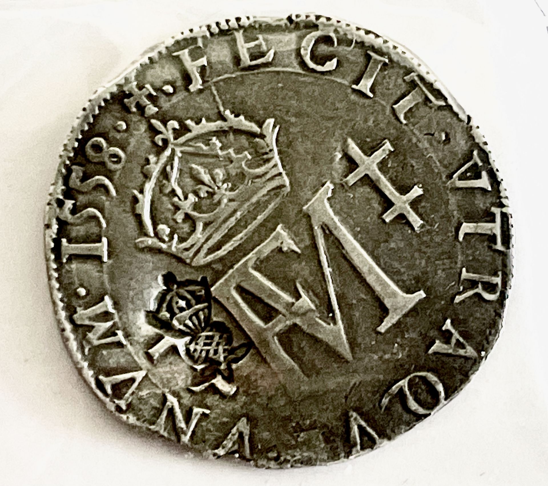 Scotland James VI Revaluation of 1578 (1567-1625) counterstamp on 1558 Mary and Francis Arteston. - Image 8 of 8