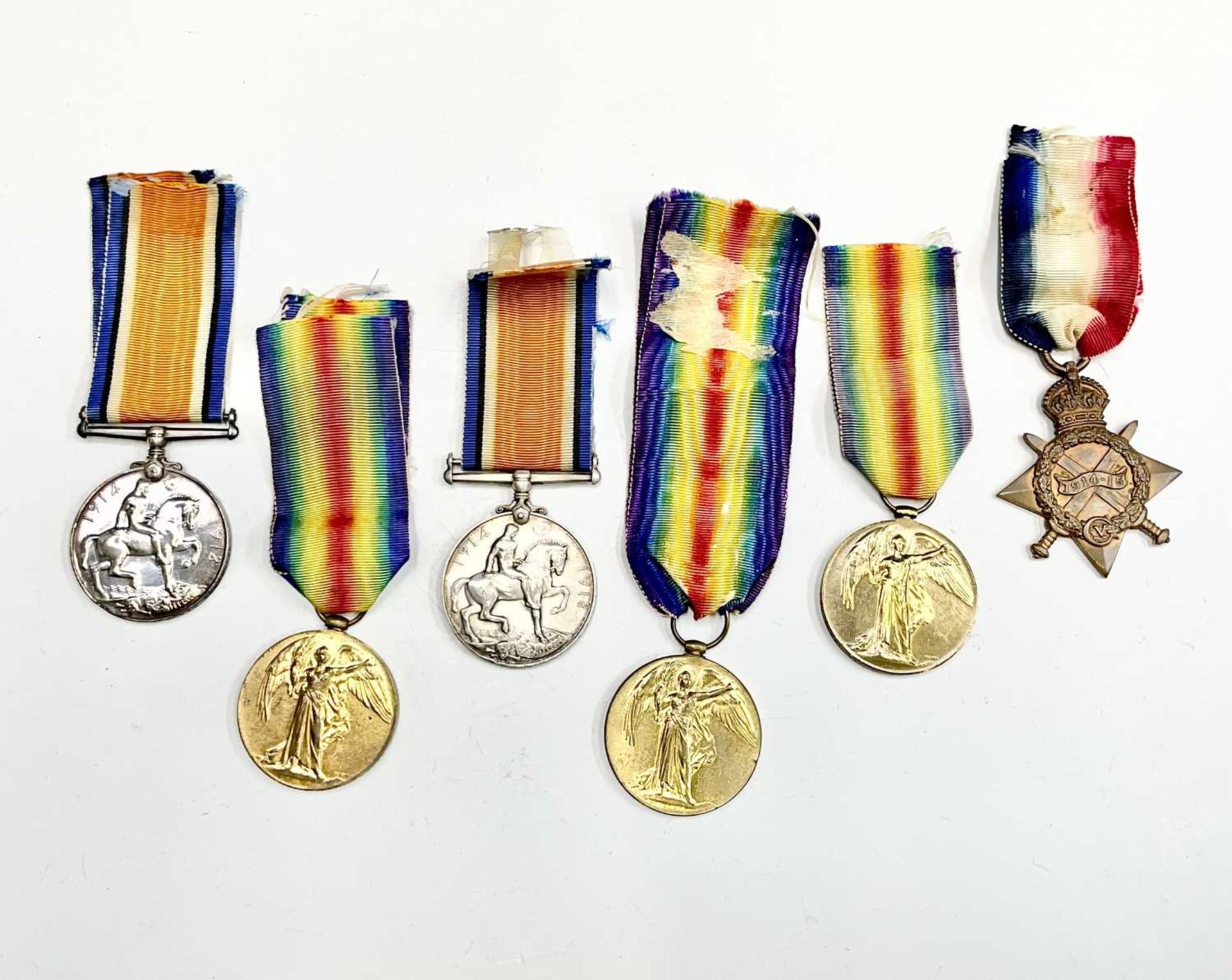 First World War Medals x 6. Comprising: WW1 pair to Private J.D. Franklin ASC; 1914/15 Star and