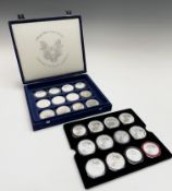 USA - One ounce fine silver Eagle Dollars x 24 - Complete run of coins from 1986 - 2009.