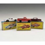Lesney - Matchbox Toys nos 41, 53 and 71. Ford G.T. superfast wheels, white body. Mercedes-Benz