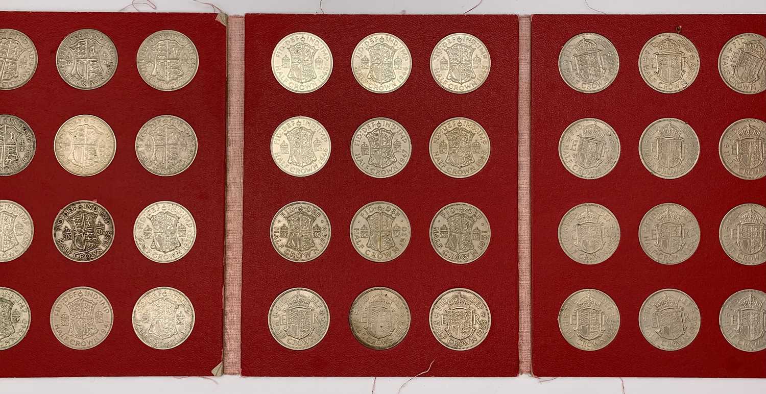 G.B. Halfcrowns 1895 - 1967. 2 red coin folders containing complete runs excluding 1905. Mixed - Image 3 of 4