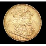 Great Britain Gold Sovereign 1893 Veiled Head Condition: please request a condition report if you