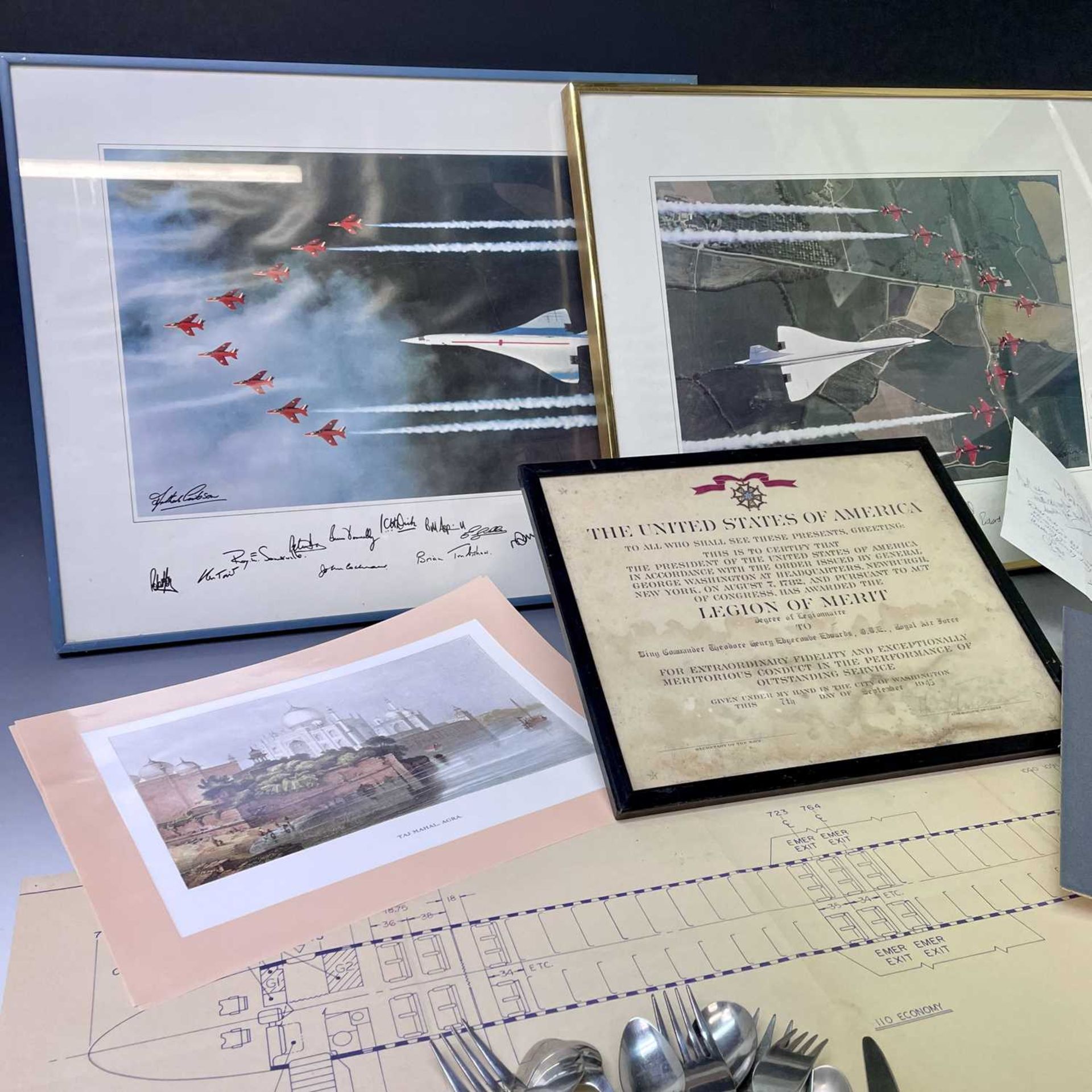 Transport Aviation - Concorde / Red Arrows, etc Interest. Lot comprises two 20" x 16" framed and - Image 7 of 7