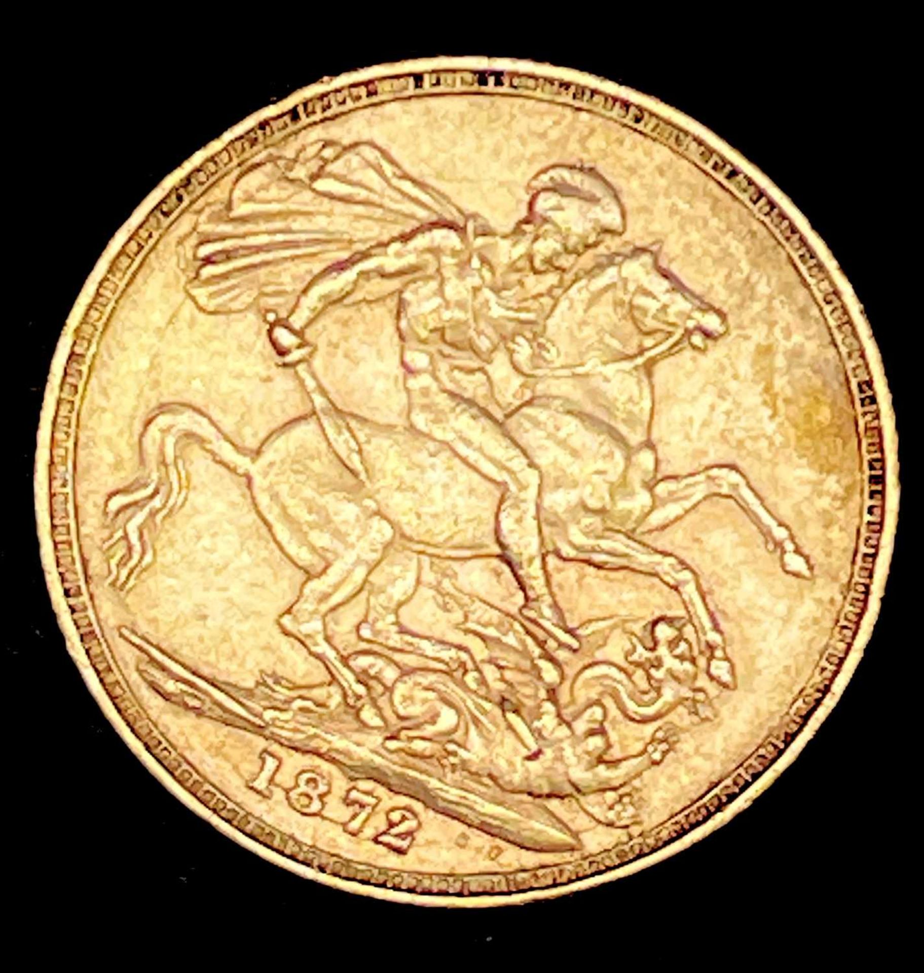 Great Britain Gold Sovereign 1872 George & Dragon Condition: please request a condition report if