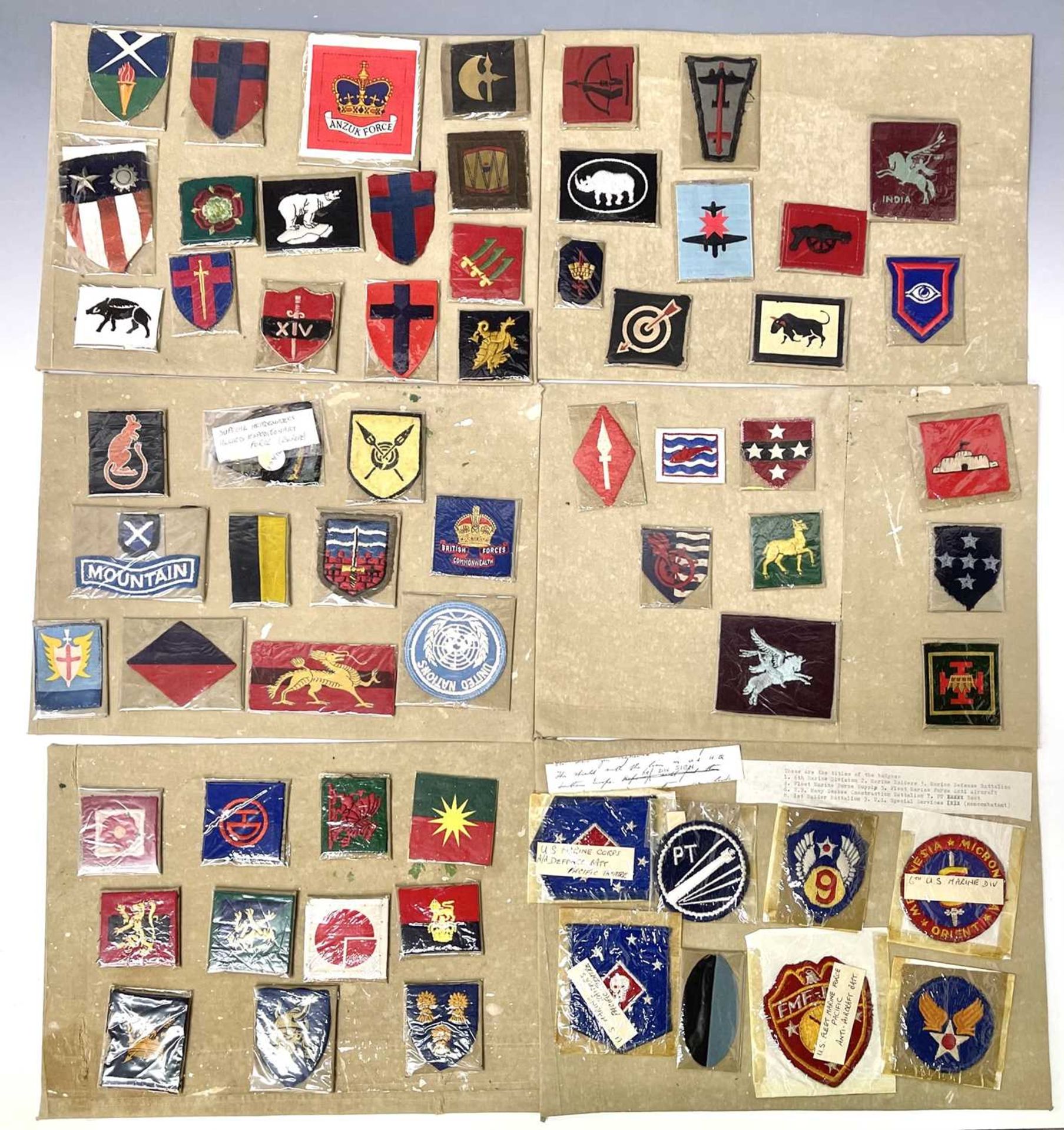 British and American Divisional and Formation Signs. Lot comprises approximately 50 British