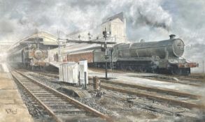 Railways - Original Railway Artwork Devon Interest, by Devon Artist R.J. Revill. A large (36" x 22")