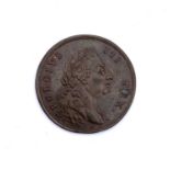 Plymouth, Devon interest. An unusual 18th century medallion commemorating King George III visit to