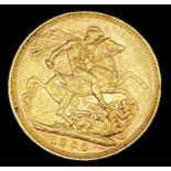 Great Britain Gold Sovereign 1900 Veiled Head Condition: please request a condition report if you