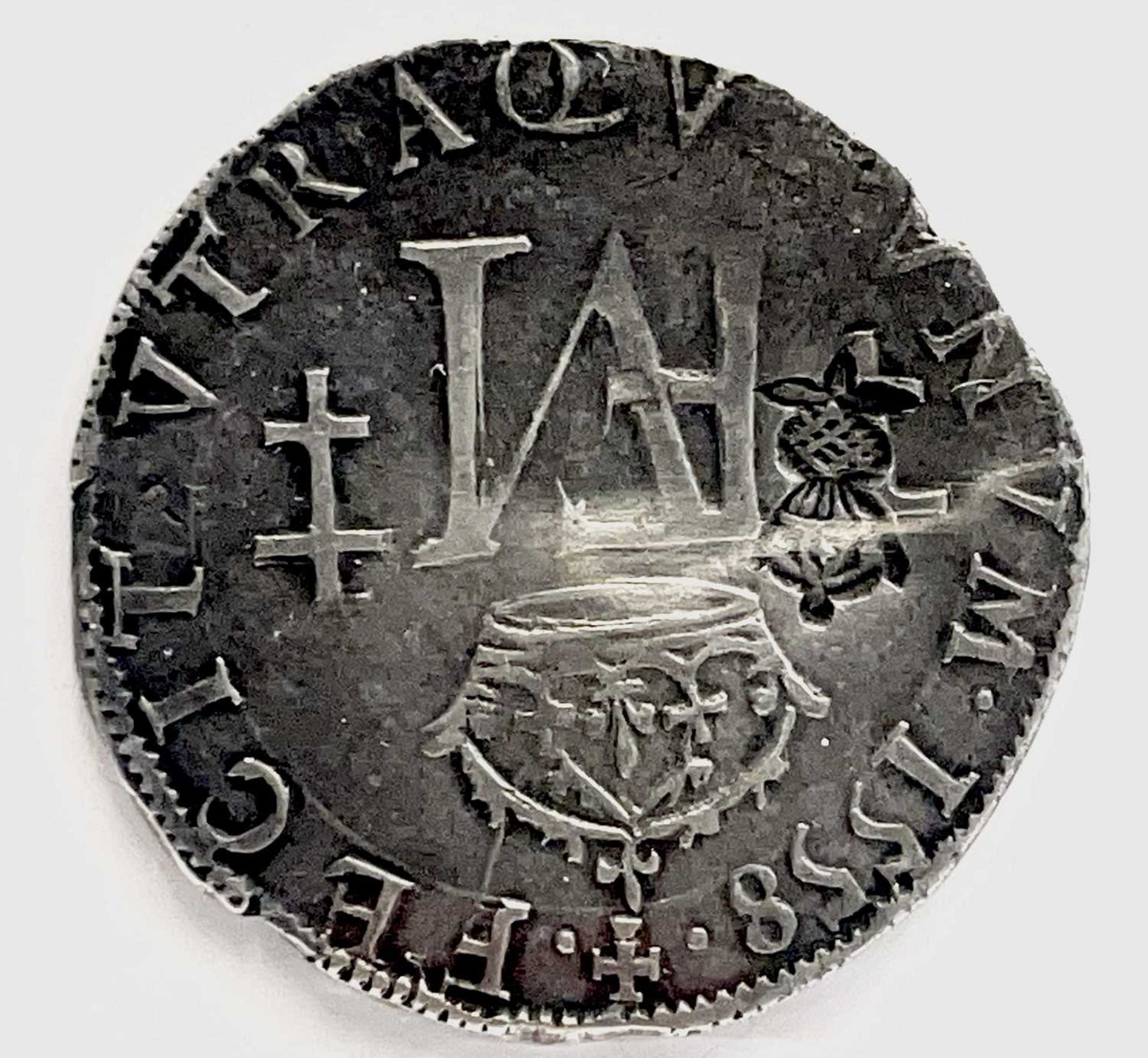 Scotland James VI Revaluation of 1578 (1567-1625) counterstamp on 1558 Mary and Francis Arteston. - Image 7 of 8