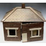 Wooden Dolls House & Furniture - Lot comprises a 29" wide, 26" deep, 26" high hand made charming