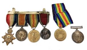 WWI Medals. 1914/15 trio and 1935 Jubilee Medal to Sgt W.J. Grooby Military Foot Police - lot also