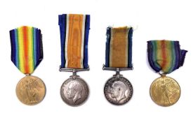 1st World War pairs (x 2) Comprising a) British War Medal and Victory Medal awarded to 88697 Private