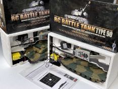 Radio Controlled 1/24th Scale "Type 90 RC Battle Tank" by Henlong (x2). Comprising two boxed