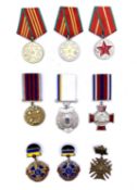 Russian / Ukranian / Chechnya Police Medals. Russia 10, 15 and 20 year Long Service, Ukranian 1st