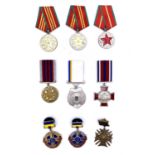 Russian / Ukranian / Chechnya Police Medals. Russia 10, 15 and 20 year Long Service, Ukranian 1st