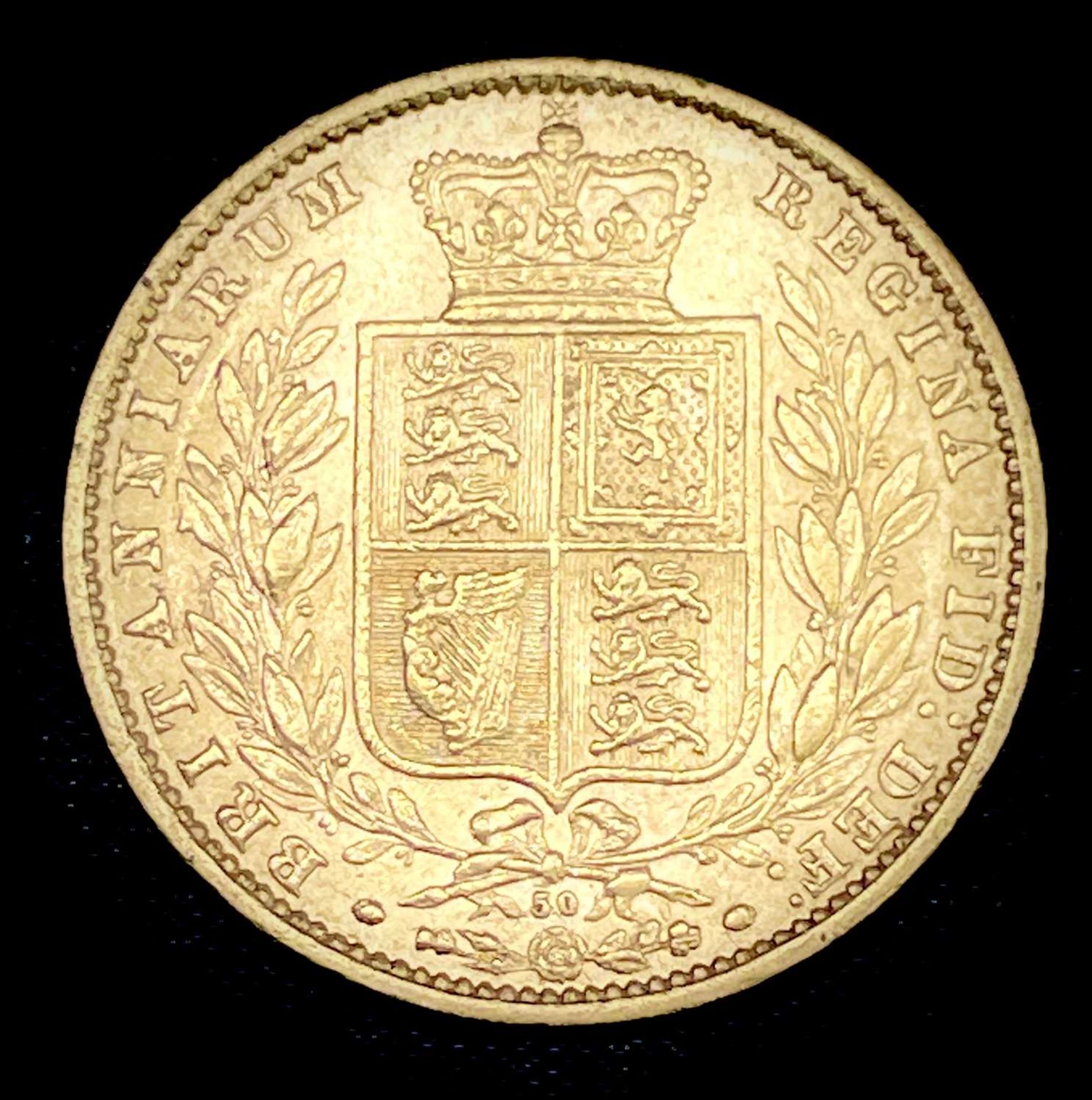 Great Britain Gold Sovereign 1866 Die no.50 Shield Back Condition: please request a condition report