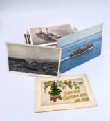 A small box containing approx 150 postcards including a few Cornwall, real photographic Wales and