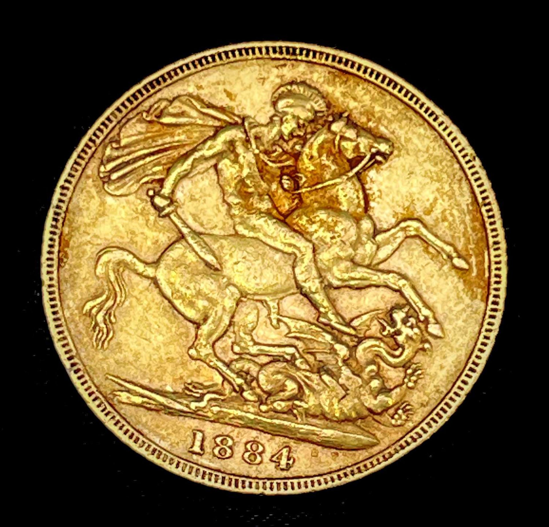 Great Britain Gold Sovereign 1884 George & Dragon Condition: please request a condition report if