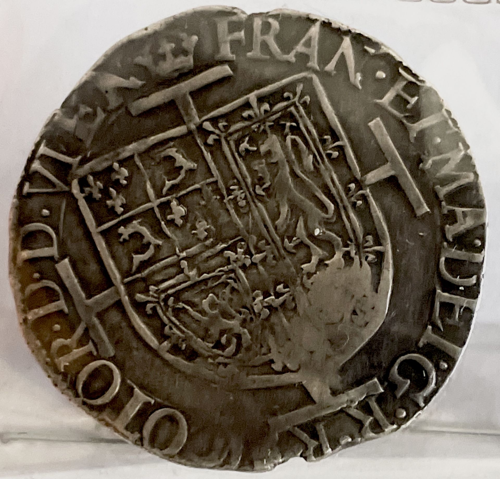 Scotland James VI Revaluation of 1578 (1567-1625) counterstamp on 1558 Mary and Francis Arteston. - Image 3 of 8