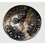 Edward VI Shilling 1551-3 Facing Bust mm.tun - creased. Condition: please request a condition report