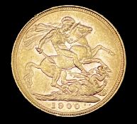 Great Britain Gold Sovereign 1900 Veiled Head Condition: please request a condition report if you