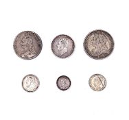Great Britain etc, silver coins Lot comprises Queen Victoria Crown x 2 (1889, 1893), a Halfcrown (