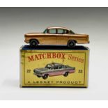 Lesney - Matchbox Toy no 22. Vauxhall Cresta, gold body S.P.W. mint boxed - box has some staining on
