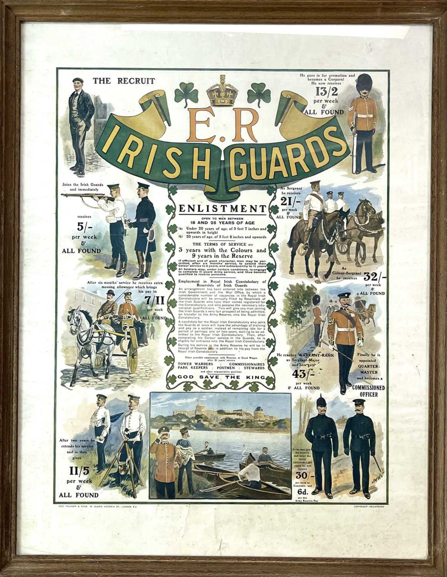 Military and Theatre Framed and Glazed Period Posters/Print. Comprising: 1: Irish Guards Edward - Image 8 of 9