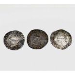 Elizabeth I, Sixpences x 3. 1600 F+, nice detail; 1601 worn, slight split; 1602 worn. Condition: