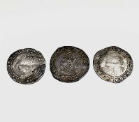 Elizabeth I, Sixpences x 3. 1600 F+, nice detail; 1601 worn, slight split; 1602 worn. Condition: