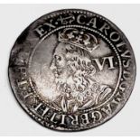 Charles I 6d Second Milled Issue 1638-9, mm Anchor and Mullet/Anchor, F+ but a few scratches on