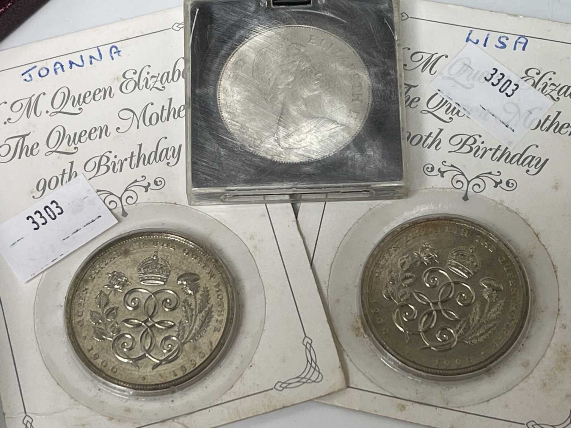 Great Britain, etc coins Lot comprises 4 x £2 brass and 2 x £5 decimal coins, a 1951 boxed - Image 7 of 7