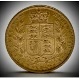 Great Britain Gold Sovereign 1864 Die no.81 Shield Back Condition: please request a condition report