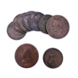 Great Britain Copper Coinage 18th and 19th Century. Comprising: a) 1797 Cartwheel 2d (x2) and 1d (