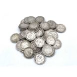 Silver Halfcrowns pre 1920 King George V (x59) £7.37 face of pre 1920 halfcrowns. Variable grades.