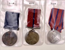 Metropolitan Police Medals Trio. A bronze 1897 Queen Victoria, a 1902 King Edward VII and a silver