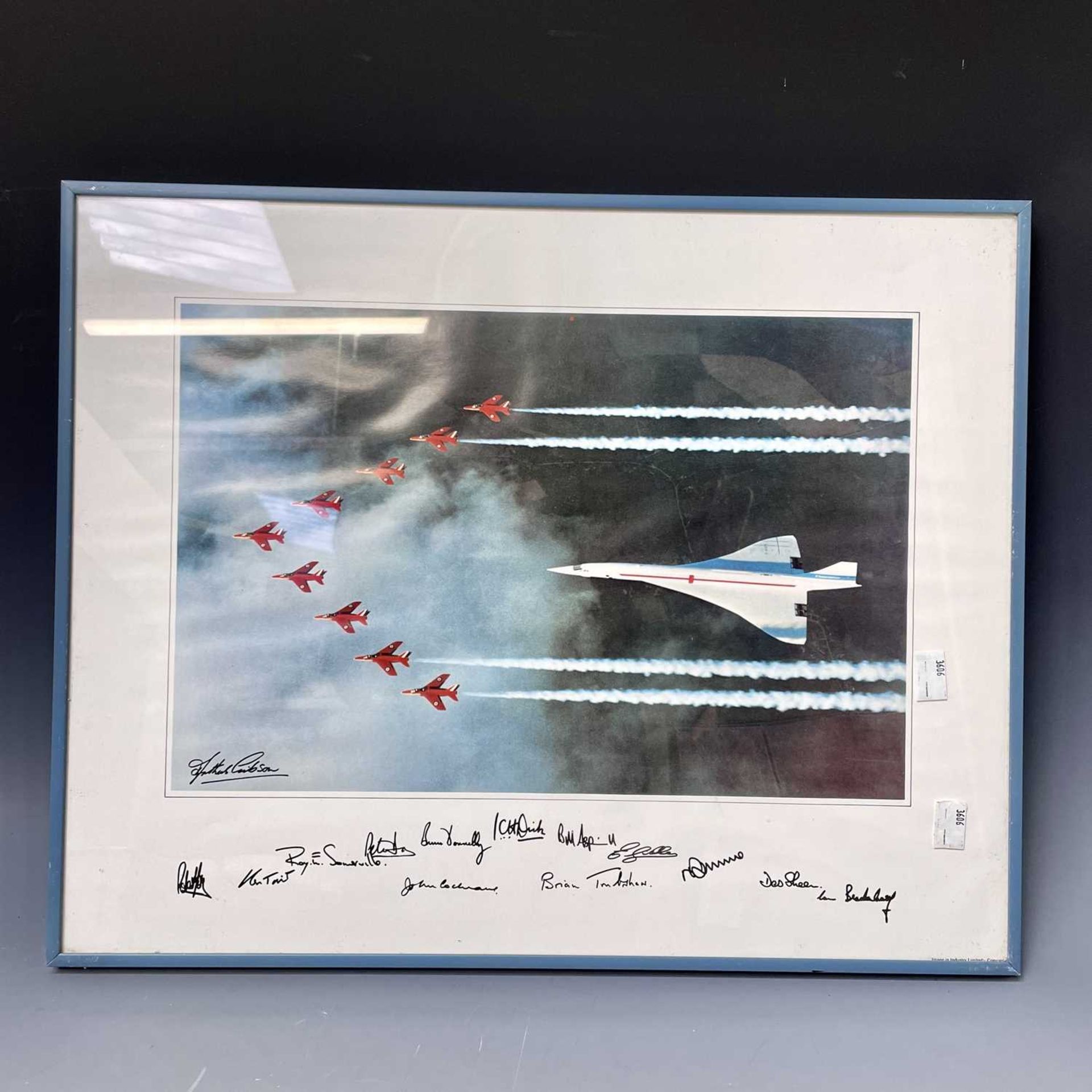 Transport Aviation - Concorde / Red Arrows, etc Interest. Lot comprises two 20" x 16" framed and - Image 3 of 7