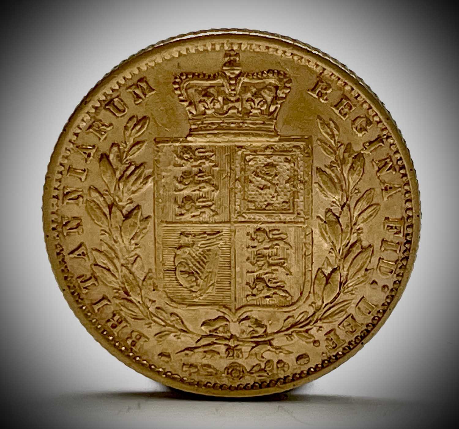 Great Britain Gold Sovereign 1865 Die no.23 Shield Back low mintage Condition: please request a