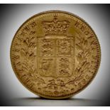 Great Britain Gold Sovereign 1865 Die no.23 Shield Back low mintage Condition: please request a