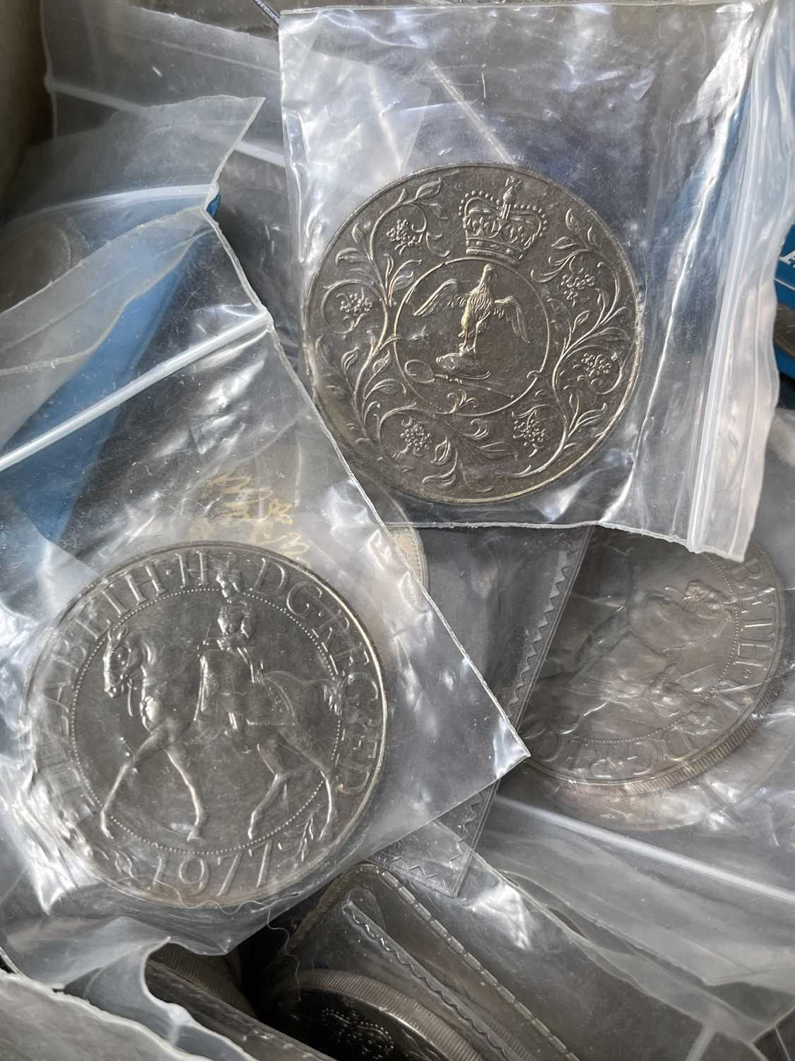 Modern UK Coinage. Box containing a quantity of modern crowns from 1951, various year sets including - Image 7 of 9