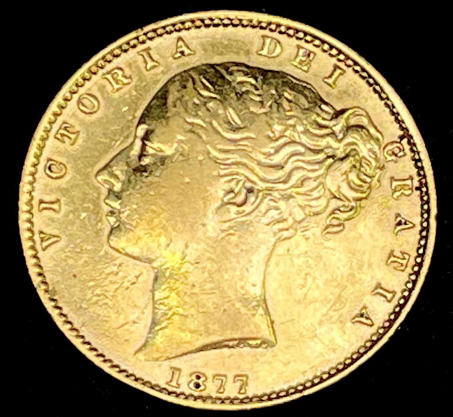 Great Britain Gold Sovereign 1877 Shield Bank. Sydney Mint. Condition: please request a condition - Image 3 of 5